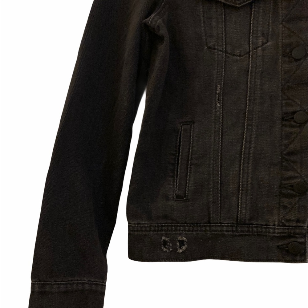 Distressed Black Jean Jacket for Women - Picture 8 of 13